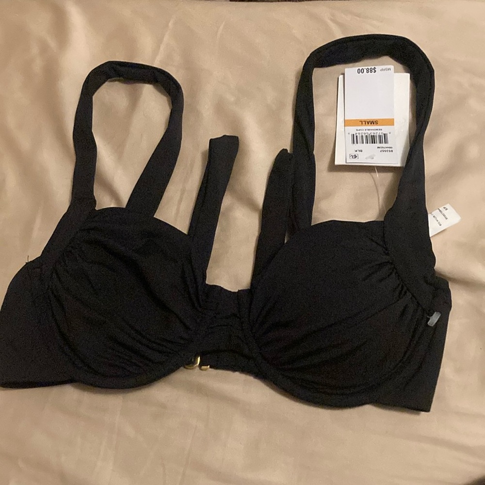 NWT size small S Becca black bra swim top - Picture 3 of 6